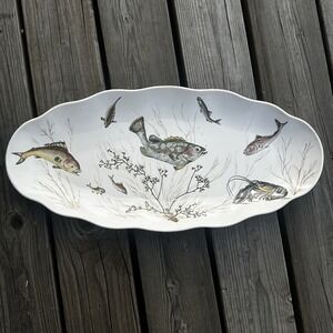 Vintage Melamine Trout Freshwater‎ Fish Platter Charcuterie Tray 22.75" Waverly